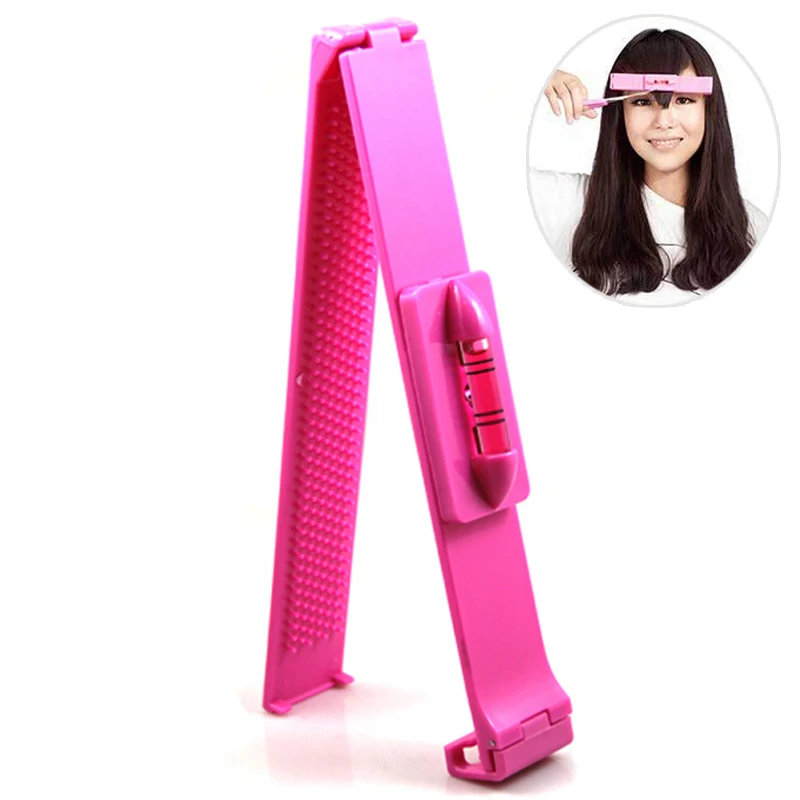 Hot Hair Bangs Clippers Trimmer Pink Plastic Level Hot Hair Bangs Clippers Trimmer Pink Plastic Level