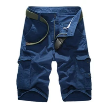 Высококачественные свободные хлопковые мужские короткие штаны Miltary стиль мульти карманы мужские s карго шорты