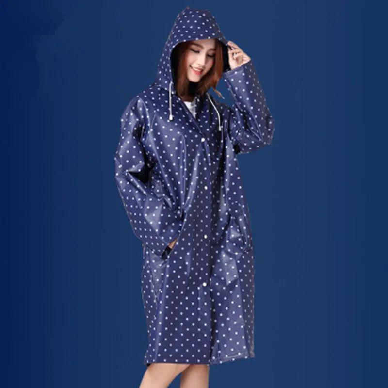 

Fashion pvc Polka Dots Long raincoat poncho women men waterproof outdoor Rain Ponchos coat bike Female Chubasquero Mujer