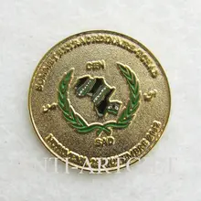 Индивидуальные золотые значки на заказ круглой формы эмблемы высокого качества Пескоструйный металл