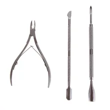 3 шт./лот маникюрные инструменты для ногтей наборы из нержавеющей стали кутикулы Ложка Толкатель кусачки триммер кусачки для ногтей резак