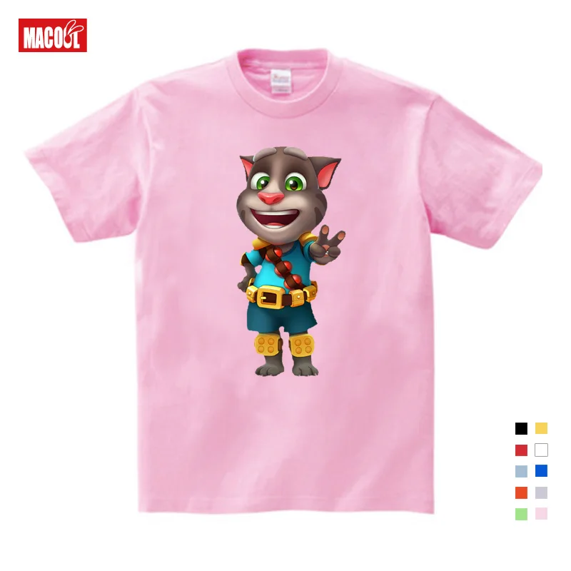 2019 Children's Favorite Games Can Speak Tom Cat Prints Boy T-shirt Summer Tom Cat and His Friends Cartoon T-shirt Free shipping