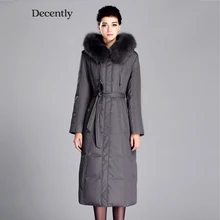 DECENTLY 2016 New arrival X Long Winter jackets Down Woman Coat Fox Fur Mother Parka Brand