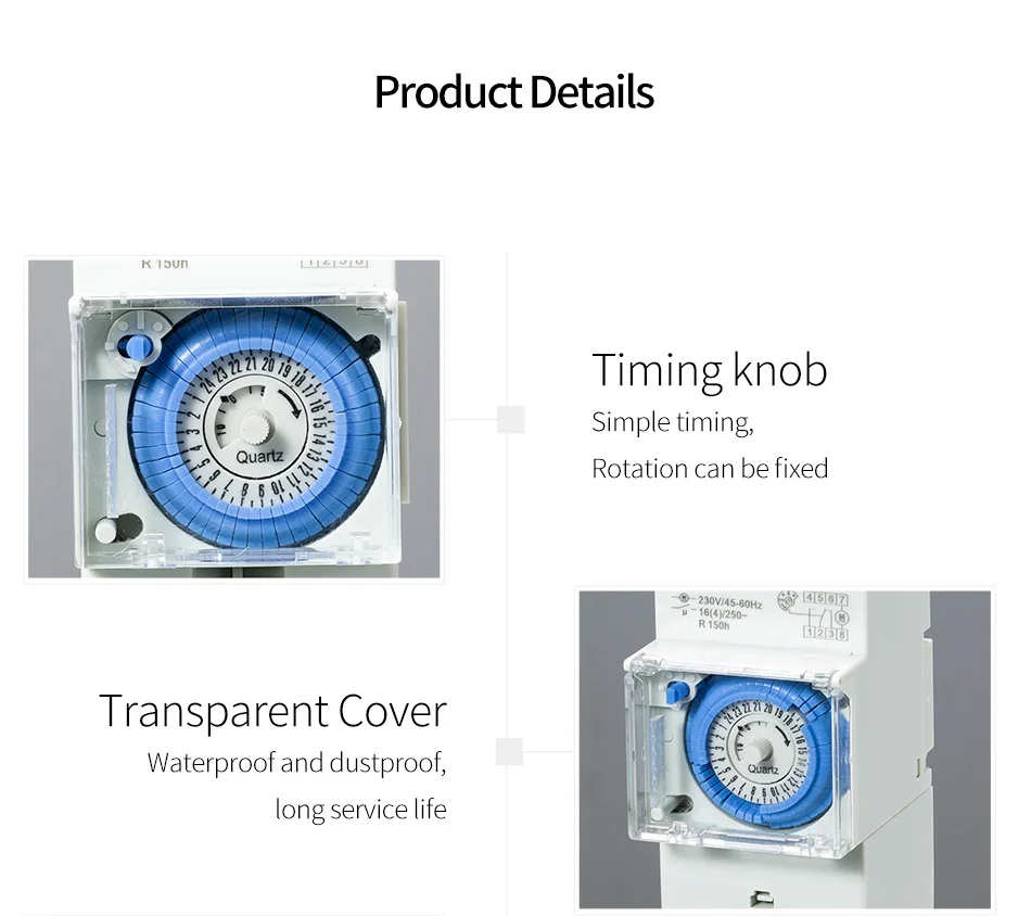 Встроенный аккумулятор первоклассного качества репутации механический таймер с 48 раз выкл/вкл времени диапазон 30 мин AC110-240V 10А