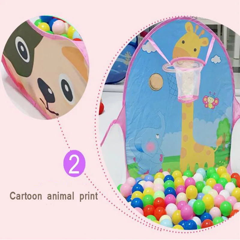 Сухой шарик бассейн манеж для детские игрушки палатка дети мультфильм Животные принт складной спортивный обруч как дети подарки Открытый Игровой мяч яма