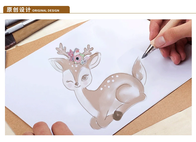 4 Piece Nordic style deer figurines desktop decoration cute cartoon animal sika deer decor gifts for birthday Valentine's Day YXYT (11)