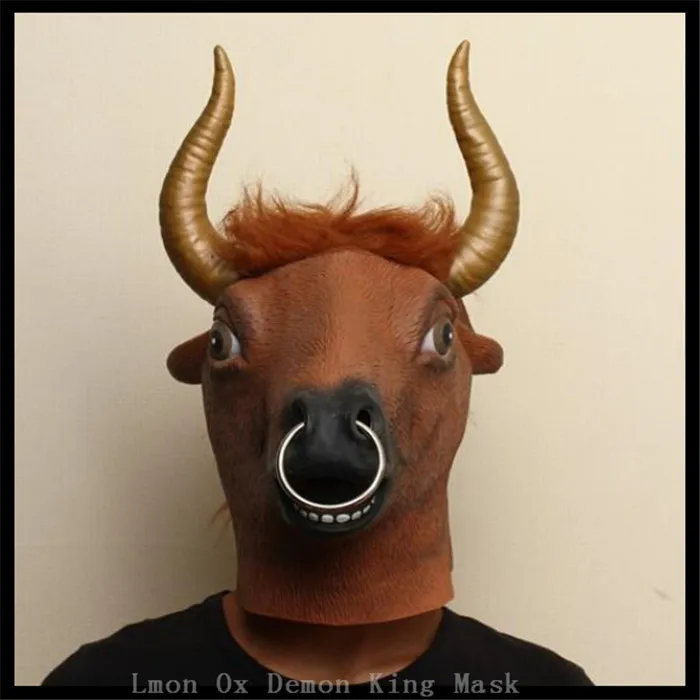 2016 New Halloween Party Cosplay Animal full head Cow Mask strong