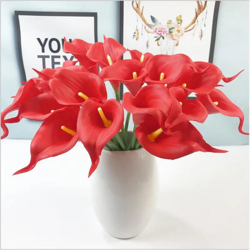 

Artificial Flowers 20Pcs/Lot Calla Lily PU Flower Real Touch Home Decorative Fake Flowers Wedding Decoration Home Party Decor