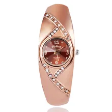 2016 New hot sell Fashion women quartz watches rose gold ladies Bangle Watch popular designer rhinestone watch relogio feminino