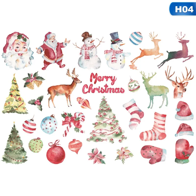 1 шт. Рождество Лось Снеговик Санта-Клаус uncut стикер украшения - Цвет: 4