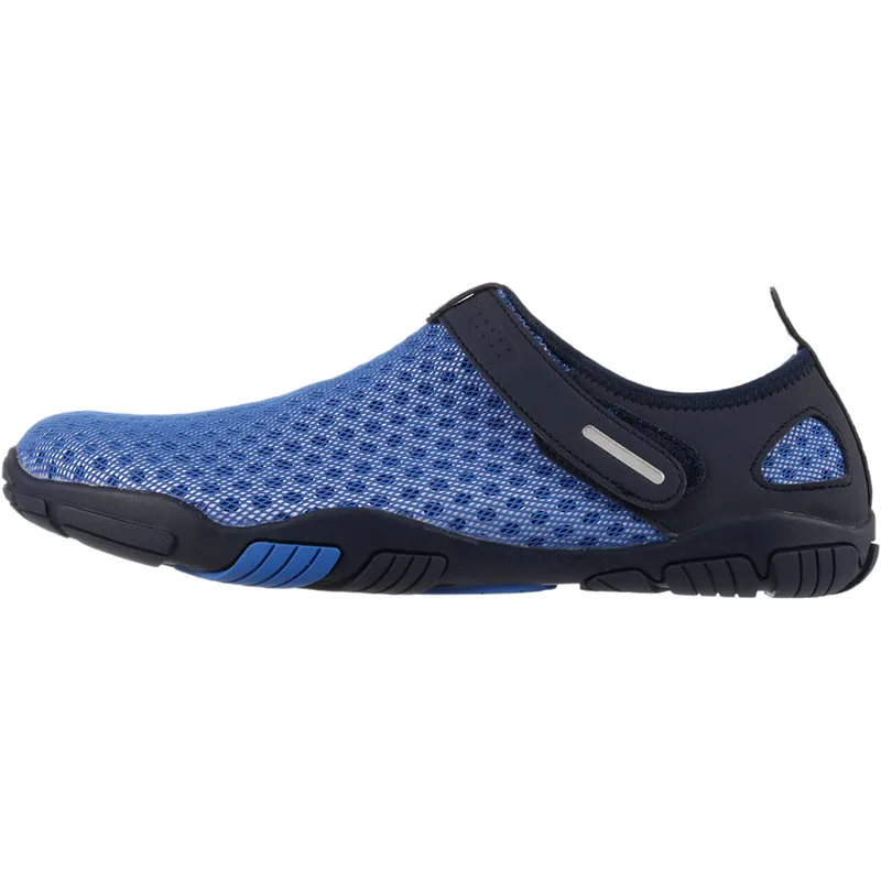 Мужская Спортивная обувь наивысшего качества, на липучке, легкий светильник, летняя уличная спортивная обувь для плавания, для серфинга, нескользящая Мужская Акваобувь - Цвет: blue white