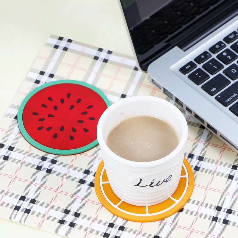 Colourful Silicone Dining Table Cup Mats Creative Non-slip Kitchen Accessories Mat Cups Heat Insulation Teacup Cushion