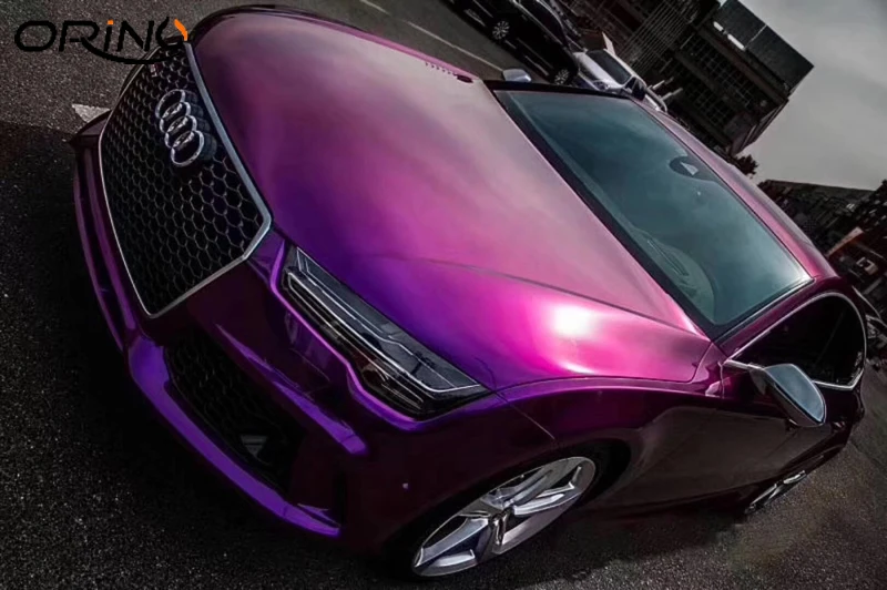 US $281.20 Super Glossy Metal Dark Purple Vinyl Film Gloss Metallic Car Wrap Foil Air Bubble DIY Styling Vehicle Wrapping 152x20 meters