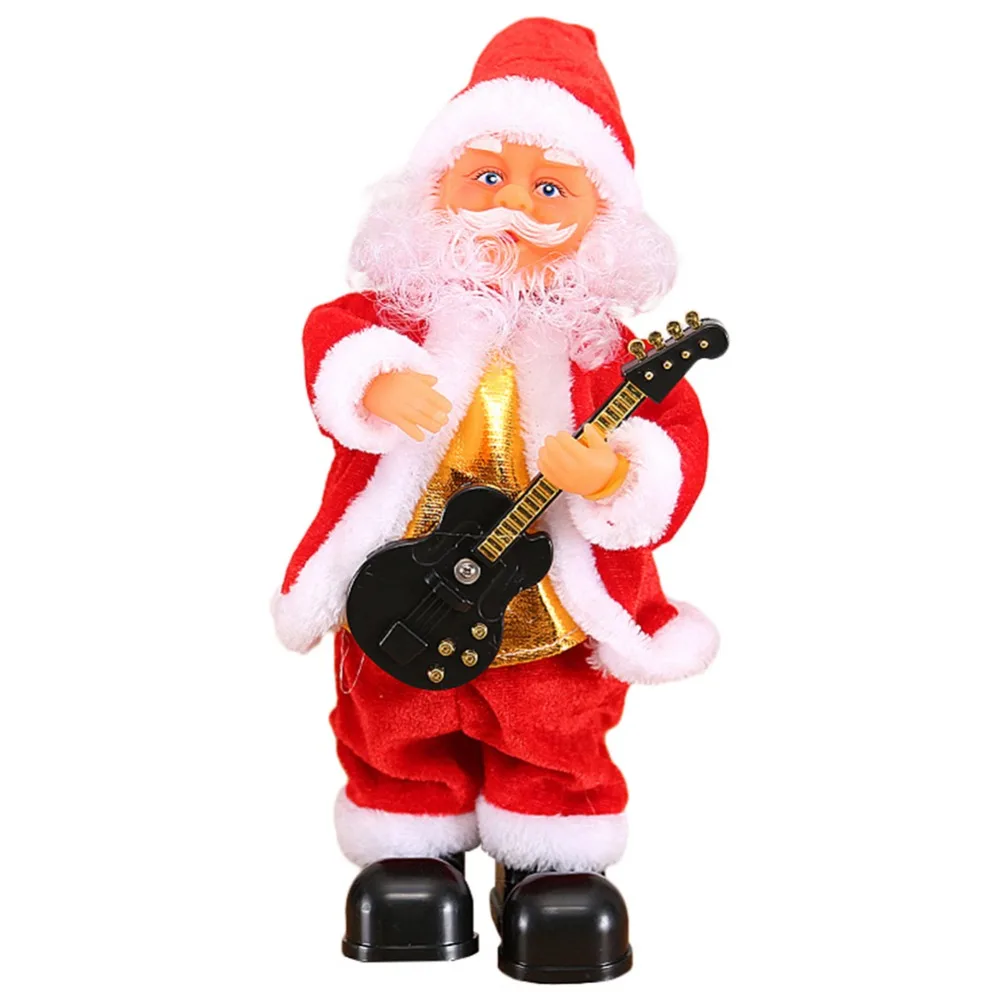 Рождественские подарки Электрический Санта Клаус куклы музыка Танцы гитара Барабаны саксофон christmas кукла Санта детская год украшения