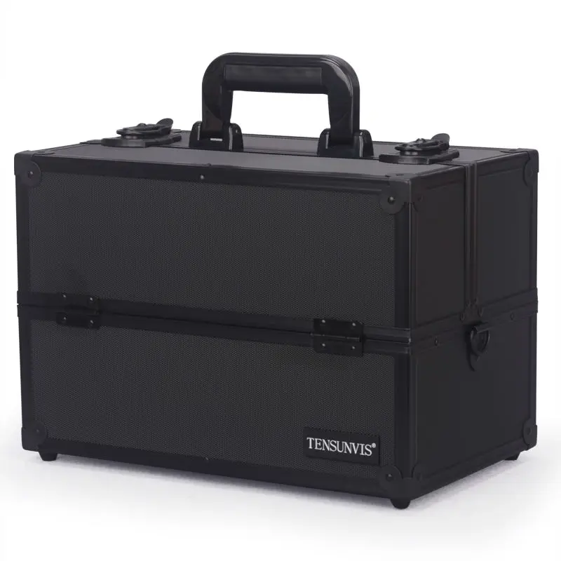 TENSUNVIS Cosmetic Bag Portable Multilayer Makeup Bag Beauty Munsu Professionals Cosmetic Case Make Up Double Open Sosmetic Bag