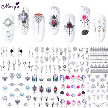 Monja 24 листа/Набор для дизайна ногтей Ловец снов цветочный узор серия Дизайн переводная Фольга наклейки, декоративный элемент для рукоделия