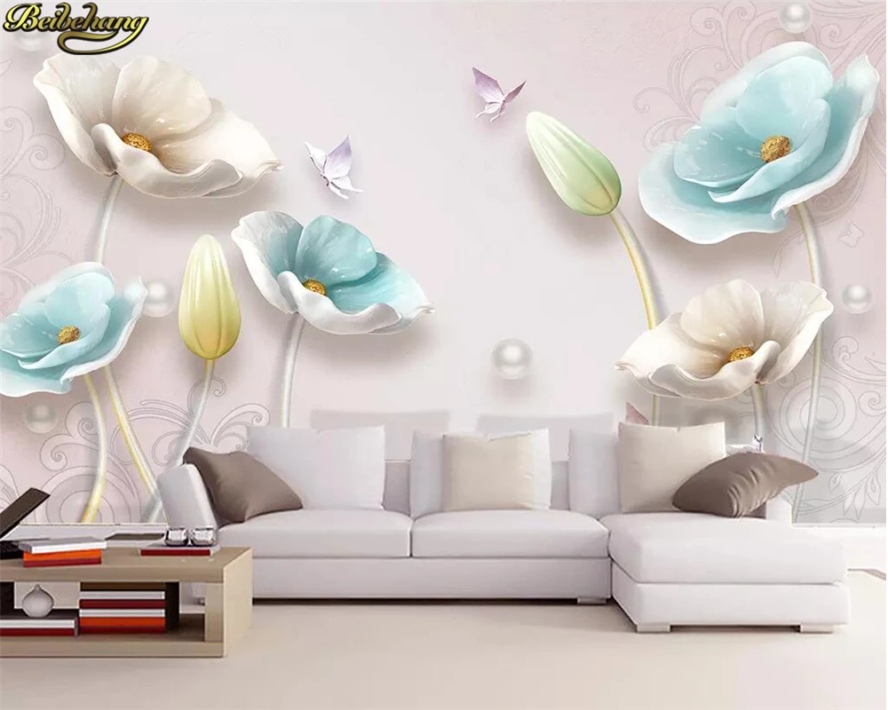 Фотообои beibehang на заказ настенные 3D тисненые украшения тюльпан Европейский фон