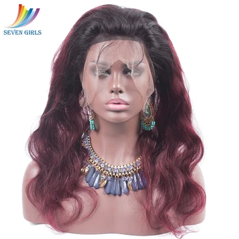 

Sevengirls Body Wave 99J Color 360 Lace Frontal Closure Brazilian Frontal With Baby Hair Free Part Virgin Human Hair Frontal