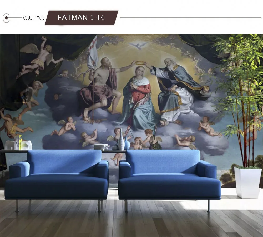 Пользовательские фото обои Европейский религия характер Декоративные Обои фреска отель 3d настенные росписи бумага 3d спальня Фреска