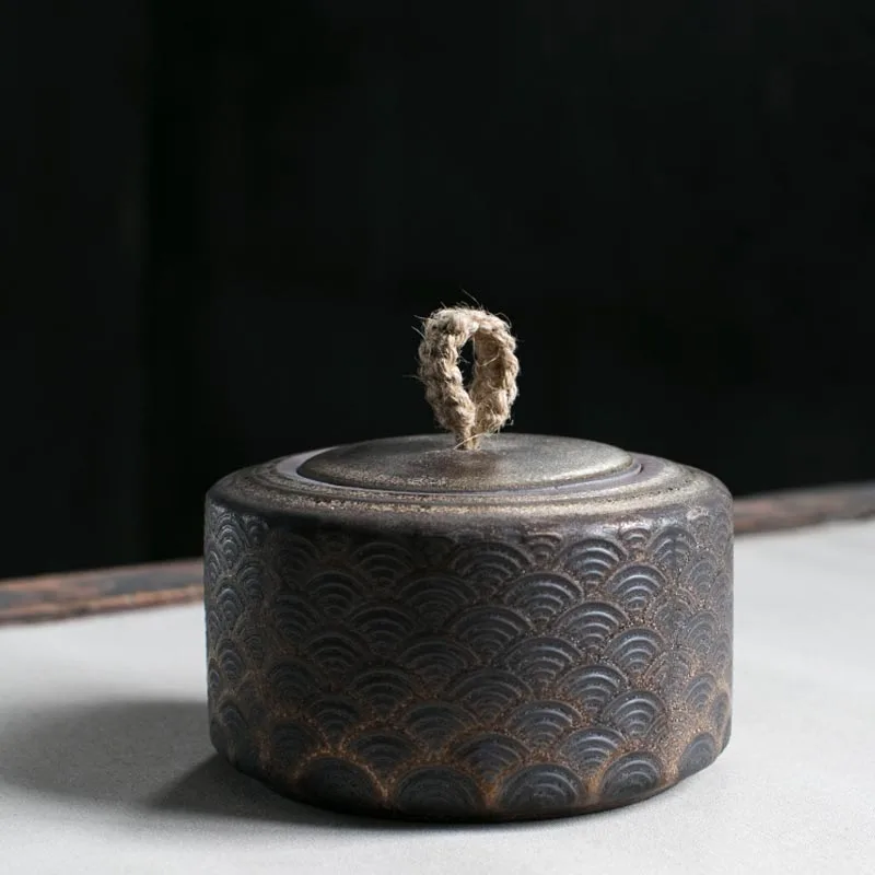 Vintage Ceramic Coarse Pottery Tea Jar Seal Storage Caddy Art Box Beans Cans Tank Teaware Accessories Crafts Decor Container | Дом и сад
