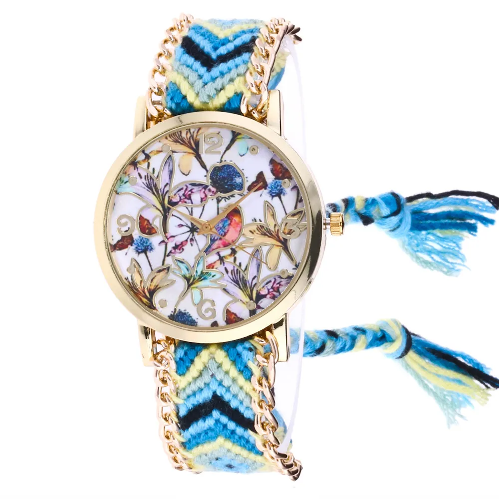 Ловец снов часы для браслетов дружбы женский веревочный часы кварцевые часы Relogio Feminino дропшиппинг ручной работы плетеный@ F