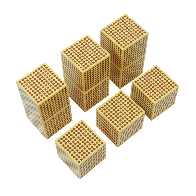  Baby Toy Montessori 9 Wood Thousand Cubes Maths Training Preschool Early Learning Kids Toys Brinque