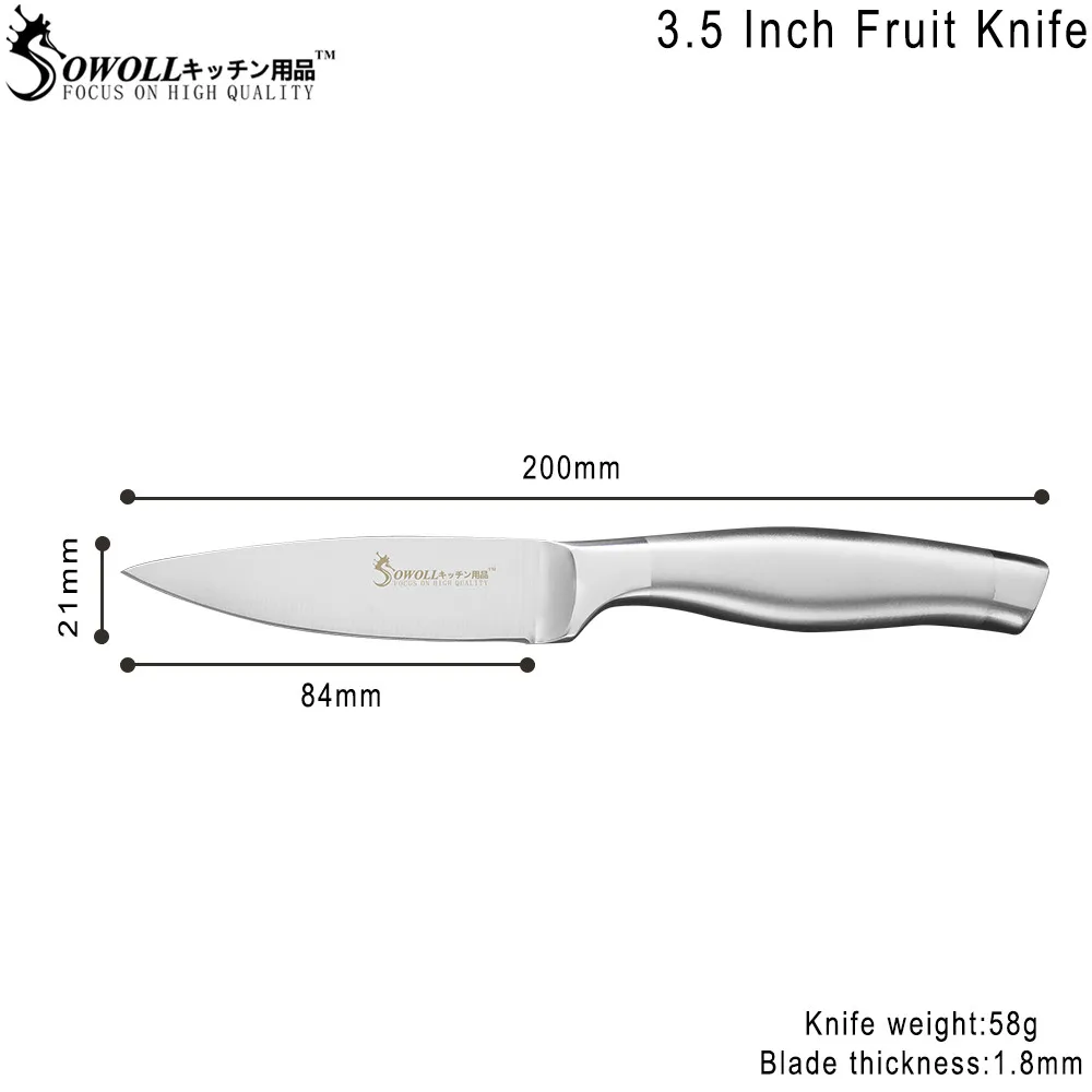 SOWOLL 2-Piece 7Cr17mov Stainless Steel Kitchen Knife Set 3.5 inch Paring +5 inch Utility Knife Lasting Durable Sharp Blade Tool SOWOLL 2-Piece 7Cr17mov Stainless Steel Kitchen Knife Set 3.5 inch Paring +5 inch Utility Knife Lasting Durable Sharp Blade Tool