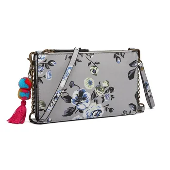 

Miss Lulu Women Floral Tassel Clutch Shoulder Bag Ladies Flower Matte Oilcloth Cross Body Messenger Bags Purse Handbag LG6803