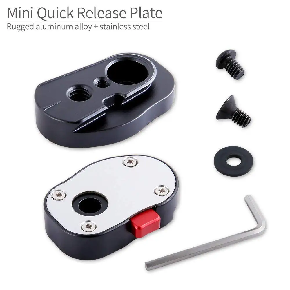 Cine Lock Mini Quick Release plate работает с волшебным креплением на руку и другими видеомониторами с 1/4 дюймовой резьбой