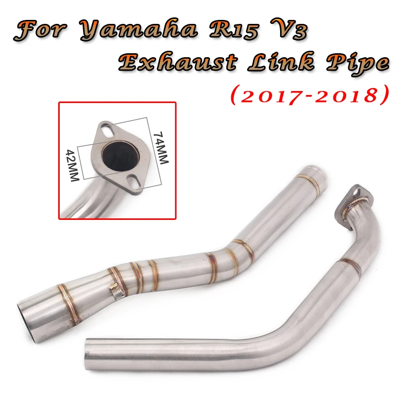 

For Yamaha R15 V3 2017 2018 Motorcycle Exhaust Modified Front Middle Connection Link Pipe Slip on