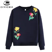 CIVICHIC/классическая женская футболка с нашивками в стиле ретро; стильные хлопковые топы; Свободный пуловер с круглым вырезом; винтажные Лоскутные футболки; WLT15