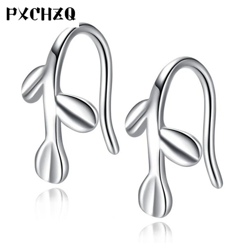 Classic female models silver color tree clip ear clip fashion temperament art small fresh leaves