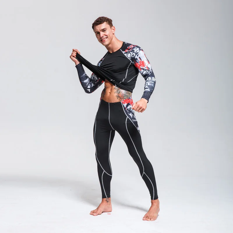 Men ? s Thermal Underwear Set Sport Long Johns Base Layer Compression Gear f/ür Workout
