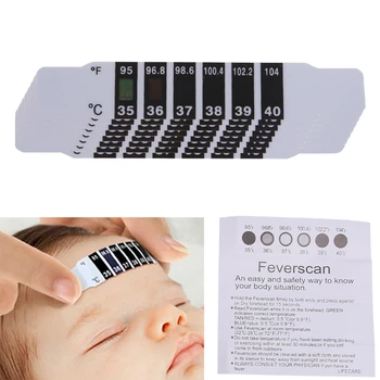 

10 Pcs/lot Forehead Head Strip Thermometer Fever Body Baby Child Kid Adult Check Test Temperature Monitoring Safe Non-Toxic