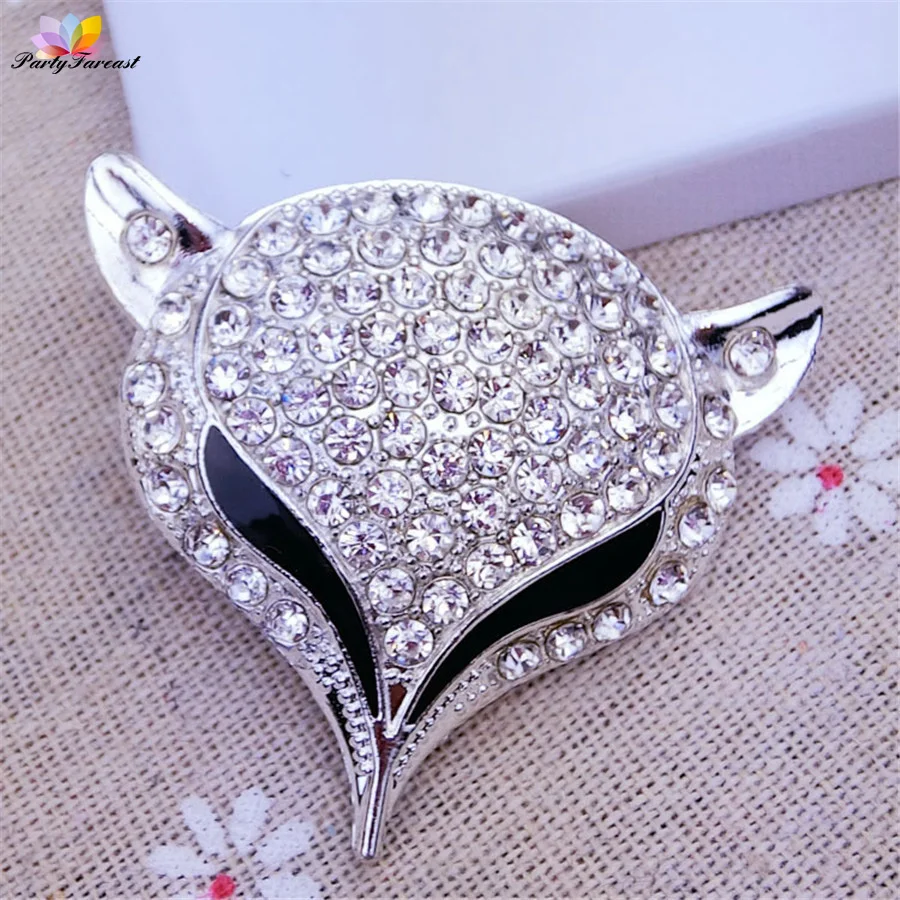 

PF Fox Head Rhinestone Applique Flatback Handicrafts for Phone Case Bags Headwear DIY Glue on Rhinestones Trim Jewelry TZ008