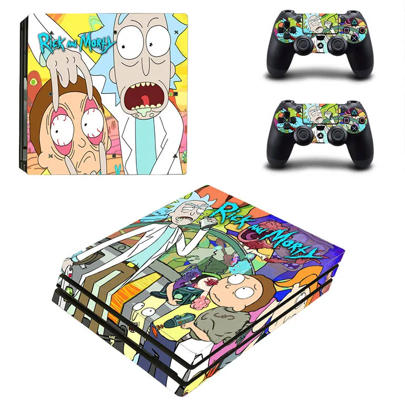 Наклейка для PS4 Pro Skin Rick and Morty Skins Play station 4 Pro, PS 4 Pro, наклейка s для игровой консоли и двух контроллеров - Цвет: YSP4P-2754