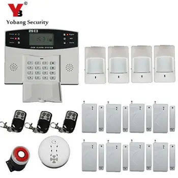 

YobangSecurity Russian French Spanish Italian Voice Wireless GSM Alarm System Security Home Smoke Detector Door PIR Sensor