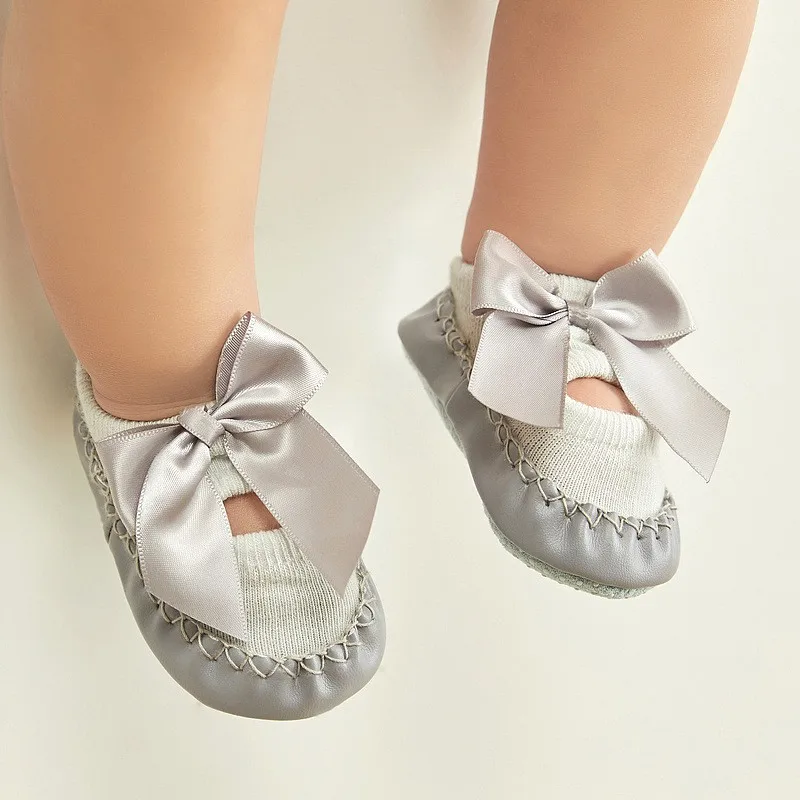 2019 Newborn Shoe Socks Bow Infant Anti Slip Socks Baby Girl Socks