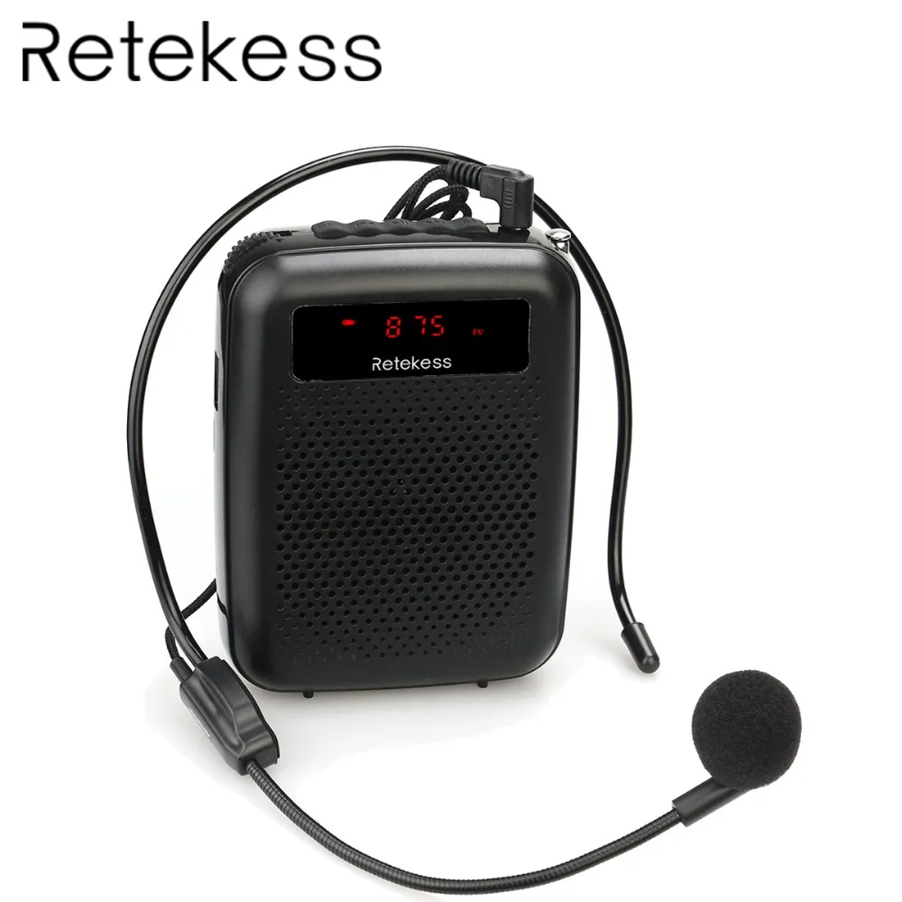

RETEKESS PR16R 12W Megaphone Portable Voice Amplifier FM Loudspeaker Teacher Microphone Speaker With Mp3 Player For Meeting