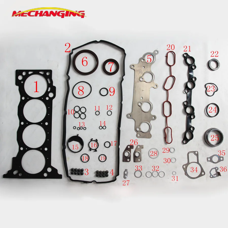 

customized LOGO 2TRFE 2TR For TOYOTA TACOMA HIACE FORTUNER HILUX 2.7 METAL Engine Parts Full Set Engine Gasket 04111-75802