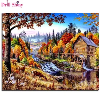 

Diy 5D Diamond Painting Full square drill Autumn Nature Diamond Mosaic Picture Diamond Embroidery Landscape Pattern Rhinestones