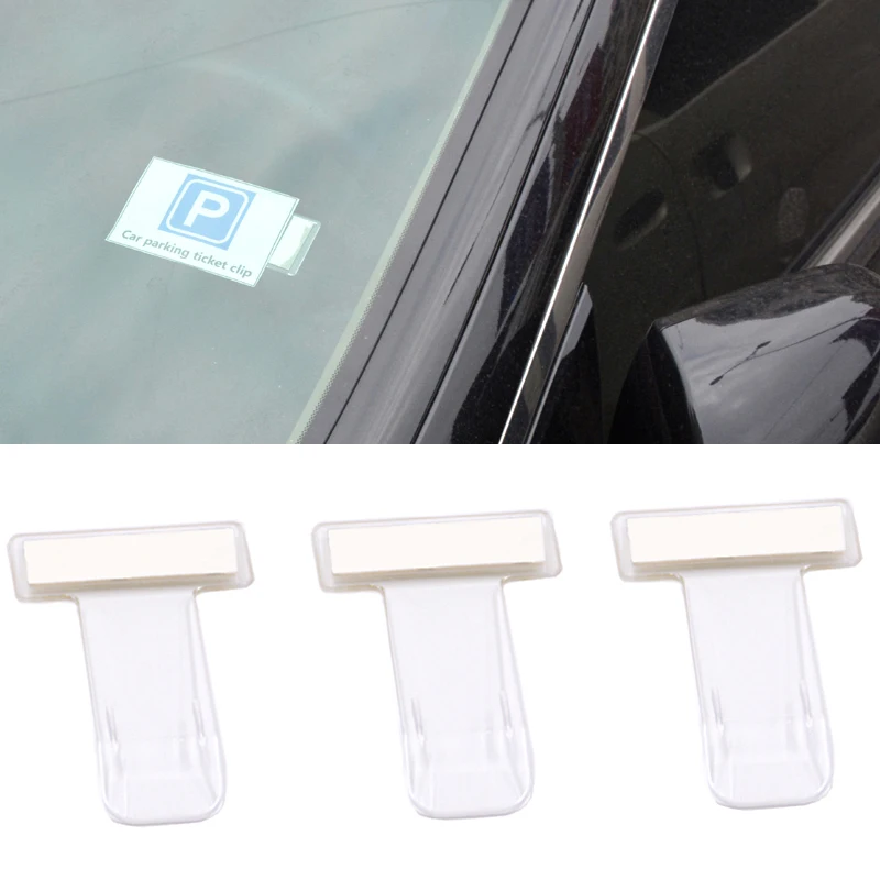 1 x Universal Silver Car Parking Windscreen Ticket Holder Pocket for Any Vehicle 