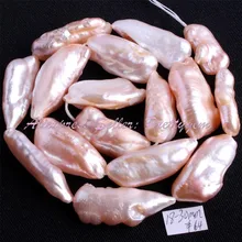 ENVÍO LIBRE DIY COLLAR BRACTLAE FABRICACIÓN de LA JOYERÍA 18-30 MM ROSA PERLA NATURAL de AGUA DULCE de FORMA LIBRE LOS GRANOS DEL ESPACIADOR HEBRA 15″