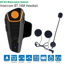 Waterproof BT S2 Multi BT Interphone 1000M Motorcycle Bluetooth Helmet Intercom Intercomunicador Moto Interfones Headset FM