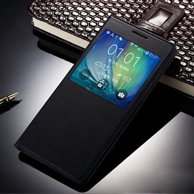 For Samsung A5 2017 Case Flip PU Leather Cover Open Window