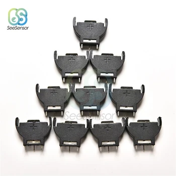 

10Pcs Black Plastic CR2032 2032 3V Cell Coin Battery Socket Half Round Holder Case Storage Box 3 Pin