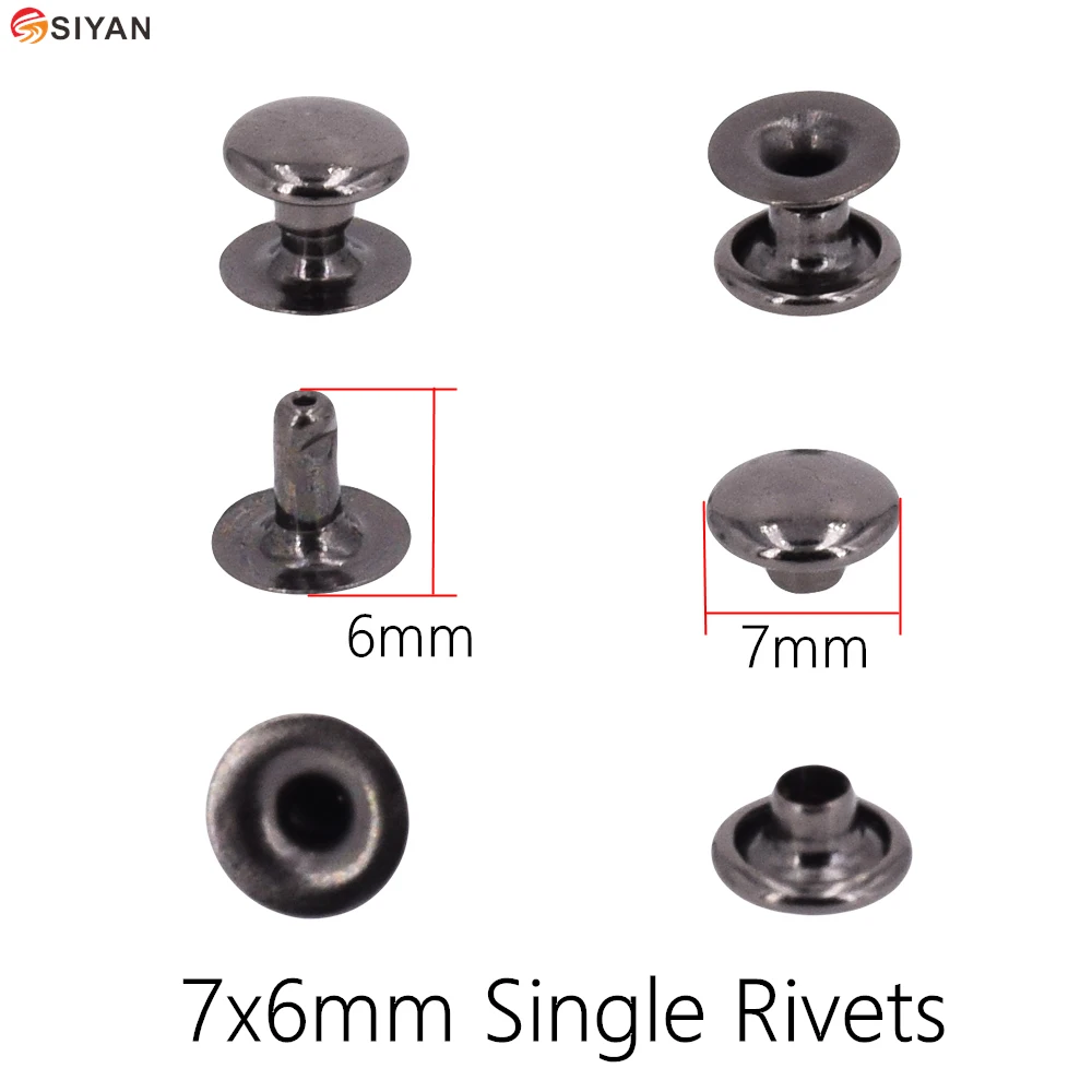 

Promotion! 100 PCS 7x6mm Round Metal Rivets for Gloves Belt