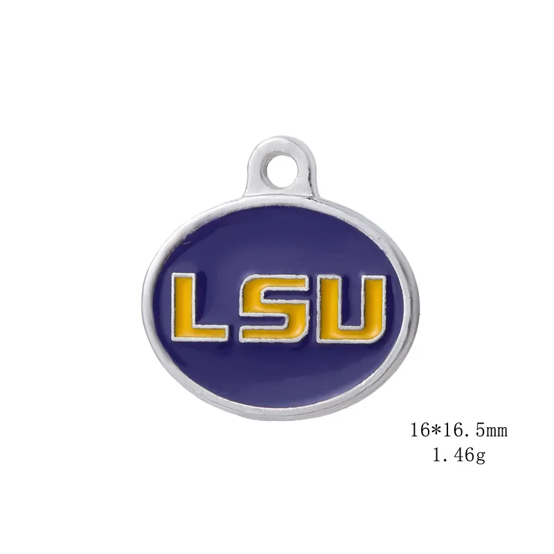 

Two-sided Enamel Basketball Sports Alloy Louisiana State Dangle Charms For DIY Bracele & Necklace & Earrings Jewelry