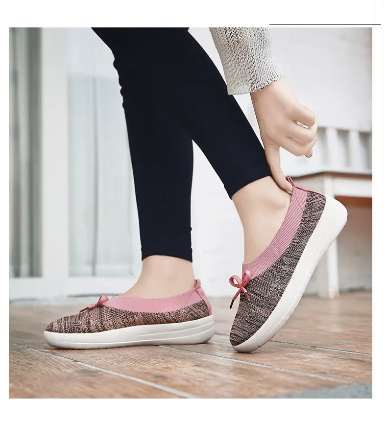 MWY/Летняя модная женская обувь из дышащего сетчатого материала; повседневная обувь на плоской подошве; удобная обувь с круглым носком и бабочкой
