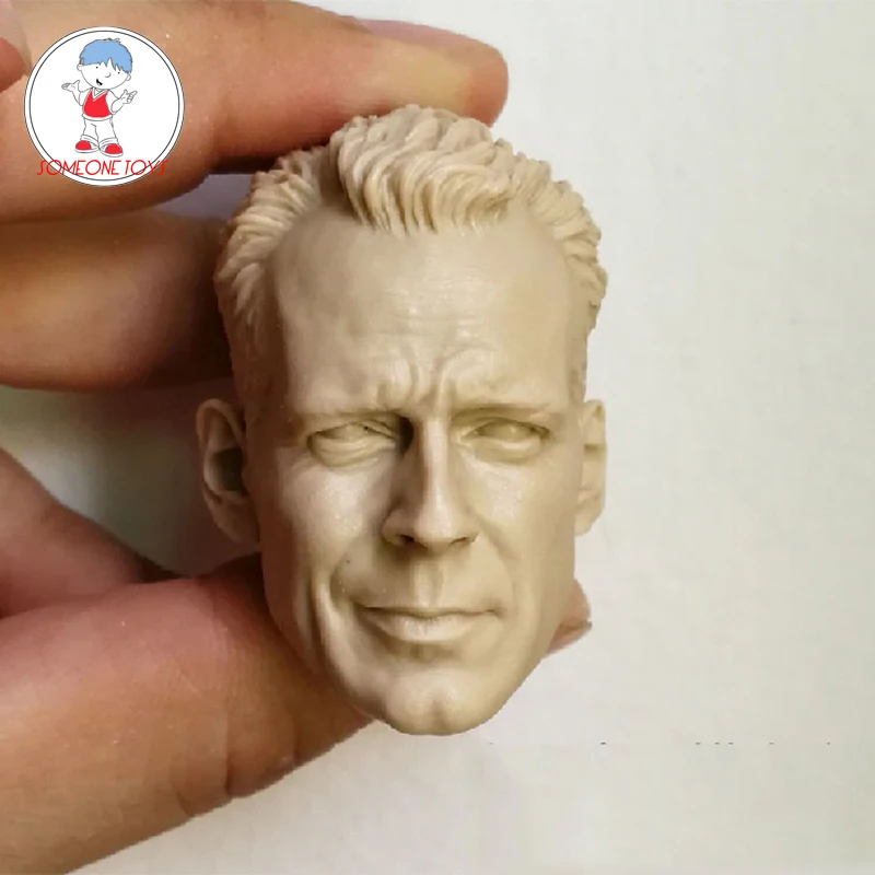 

1/6 Die Hard Bruce Willis Unpainted Head Sculpt Male White Head Carving DIY Soldier Accessories